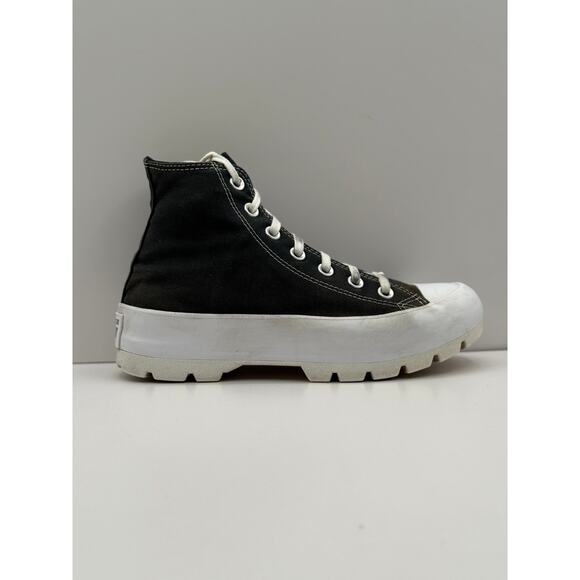 Size 7 - Convers Chuck Taylor All Star Lugged High Black‎ White Sneakers 565901C - Picture 1 of 10